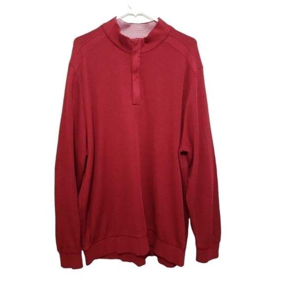 GREG NORMAN COTTON DARK RED QUARTER ZIP SIZE XL - Picture 1 of 12